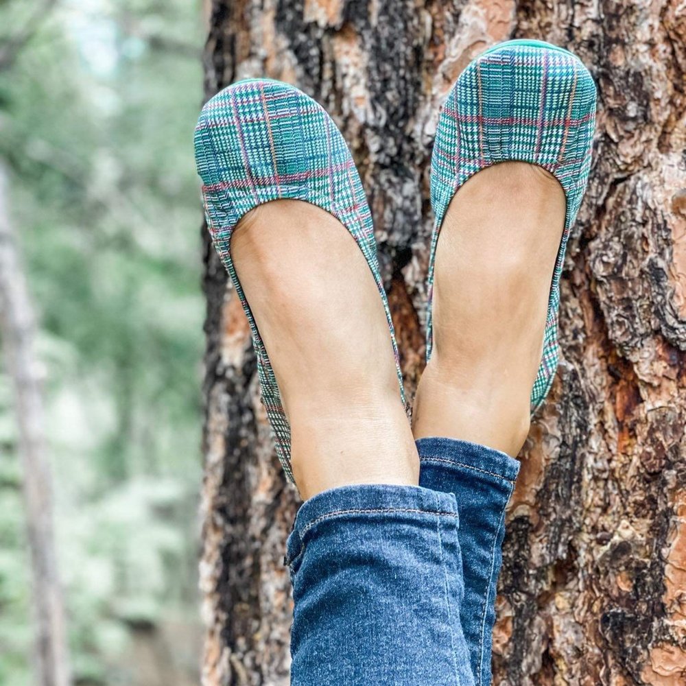 Storehouse Flats Plaid Merry Mistletoe Foldable Flats